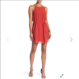 Naked Zebra Scalloped Red Summer Dress M